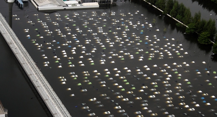 Завод Хонда в Таиланде после наводнения