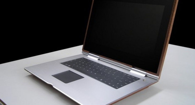 Munk Bogballe показал ноутбук из алюминия и красного дерева