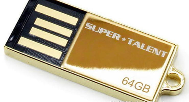 Создана золотая флешка объемом 64 Гб
