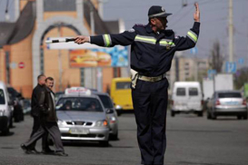 Киевские дороги заполнены транспортом (17.09.2010)