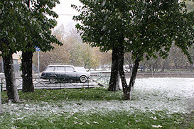 В России сегодня выпал снег