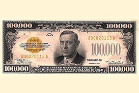 На Всемирной ярмарке денег показали банкноту в 100 тыс. долларов