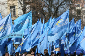 Центр Киева парализован из-за демонстрантов