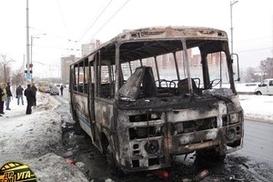 В Киеве сгорела маршрутка (ФОТО)