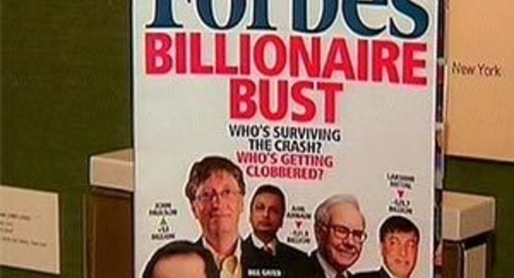В список миллиардеров Forbes в 2009 году вошло только четыре украинца вместо семи в 2008 году