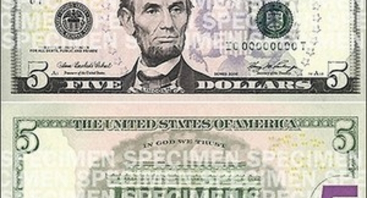 Сегодня в США вводятся новые 5-долларовые банкноты (фото)