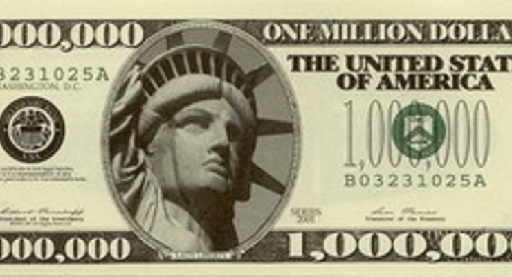 Американец хотел разменять купюру в 1 млн. долларов