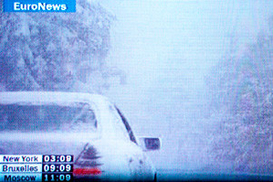 В Карловых Варах выпал снег