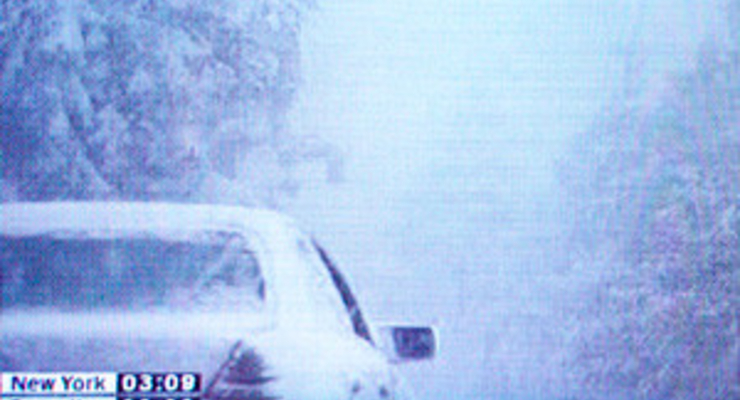 В Карловых Варах выпал снег