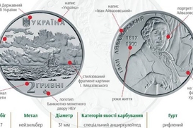 Нацбанк выпустил монету Иван Айвазовский