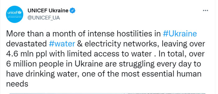 Публикация UNICEF Ukraine в Twitter