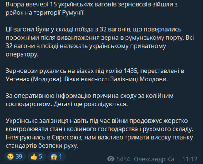 Публикация Александра Камышина в Telegram