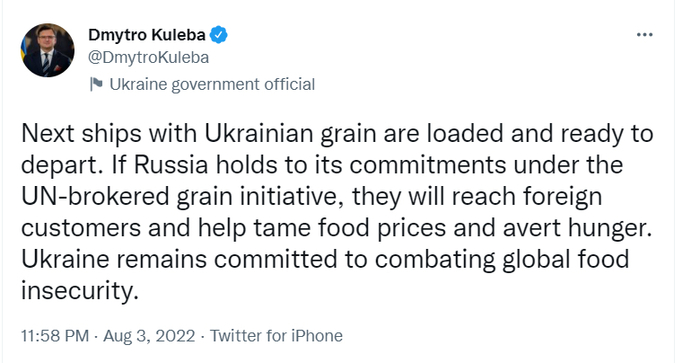 Публікація Дмитра Кулеби в Twitter