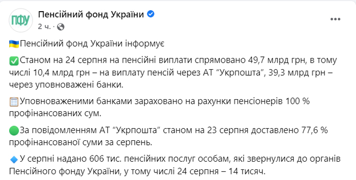 Публикация ПФУ в Facebook